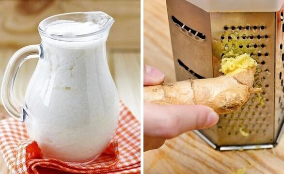 E Cocktail aus Kefir a geriwwe Ingwer maachen